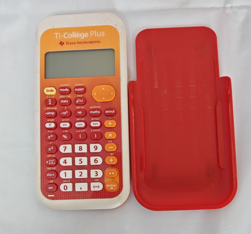 Calculatrice Texas Instruments TI-College Plus - Rouge/Orange Avec Cache