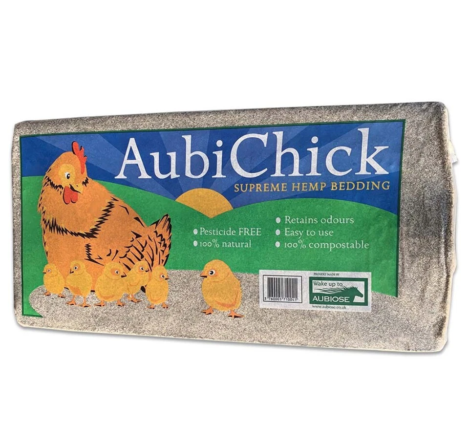 AUBIOSE AubiChick 20kg Hemp Poultry Bedding - Super Absorbent, Soft & Compostable