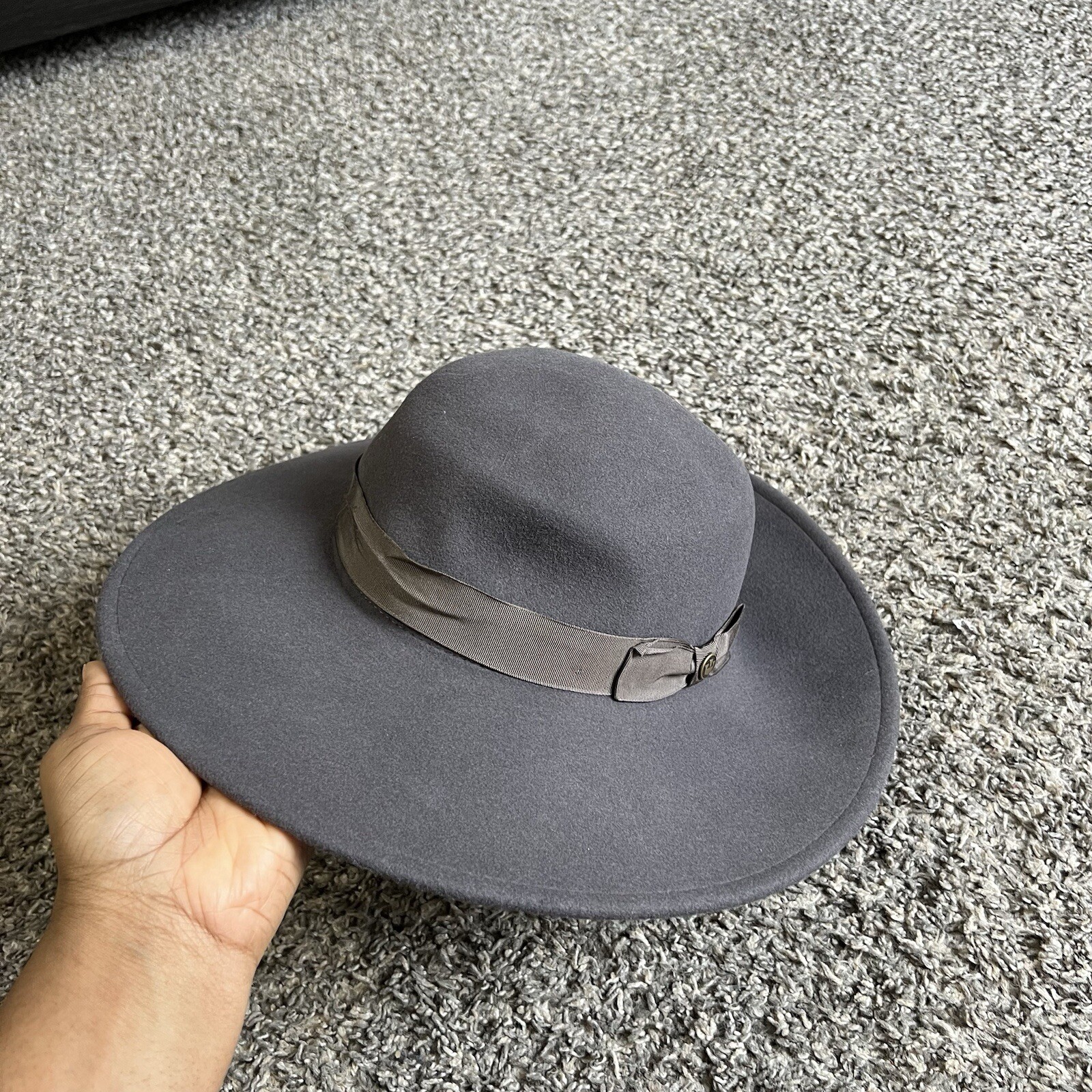 Goorin Bros The Doctor Fedora Hat Adult M Gray 100percent Wool Bow Logo USA NEW image 2