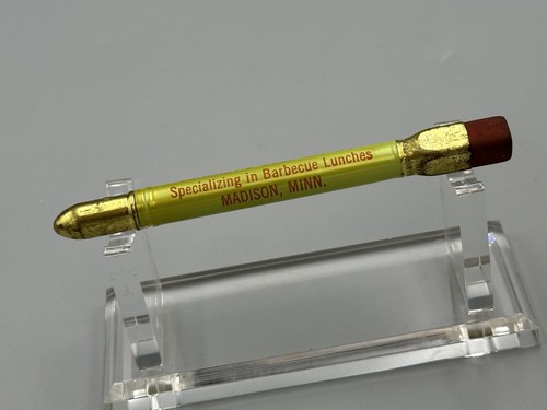 SCHMIDT's BEER on TAP Jim Lunch BBQ Vintage BULLET PENCIL Advertising MADISON MN - Picture 3 of 8