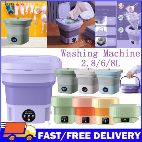 Mini laveuse pliable laveuse machine à laver portable et sèche-linge petit voyage - Photo 1 sur 42
