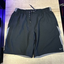 Nike Black Gray Contend Repel Swim Shorts Trunks 52 NESS9427-001 Mens XL Used