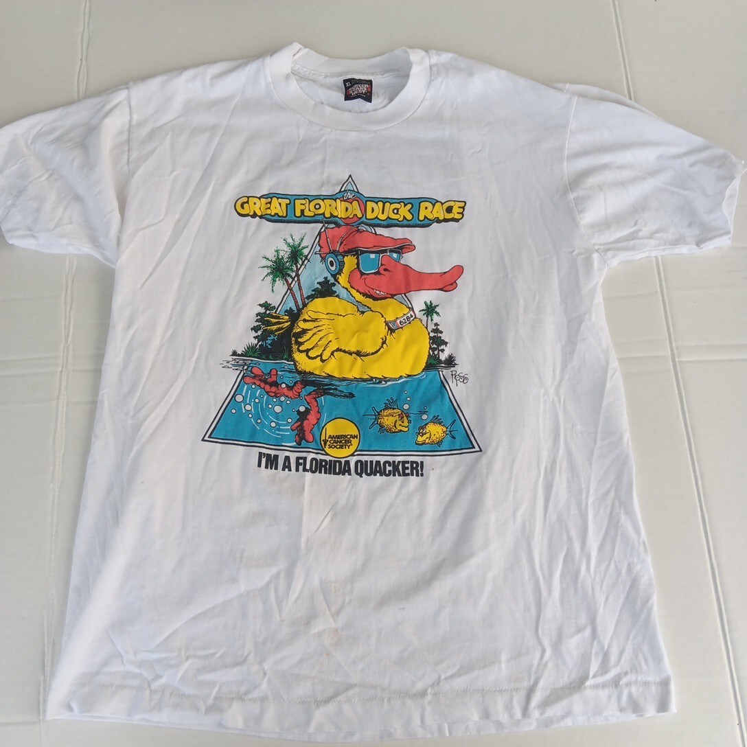 Vintage Scott Ross Art T Shirt Men's XL Great Florida Duck Race