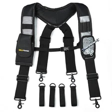 MELOTOUGH Magnetic Suspenders Tool Belt Suspenders with Large Moveable Phone ...
