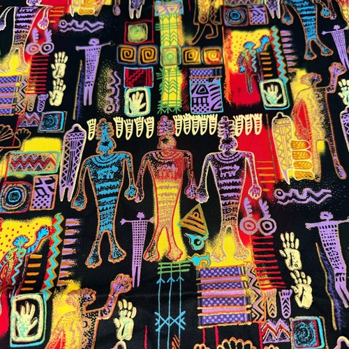 Fabric 1 yd 43” Sherrill Kahn Robert Kaufman Egyptian Hieroglyphs Horizons Color - Picture 2 of 9