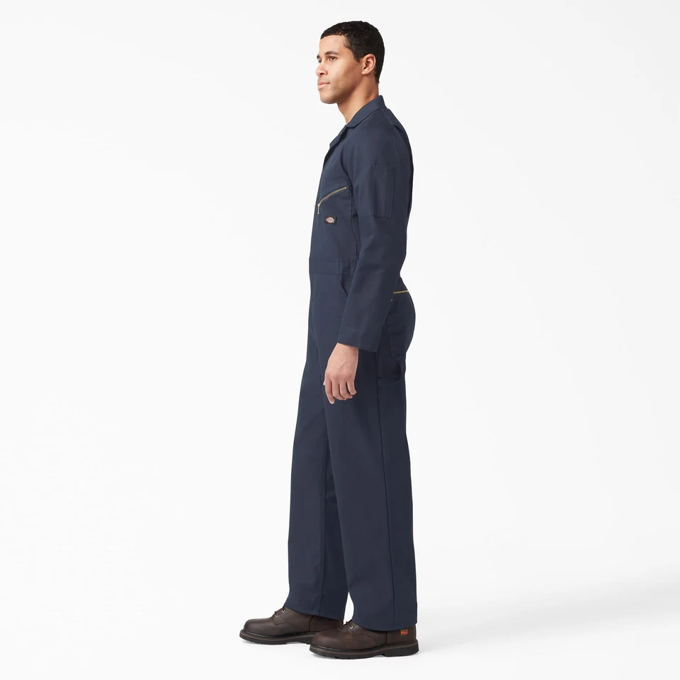 Dickies Mens Twill Deluxe Long Sleeve Work Utility Coveralls Dark Navy Tall - Image 4 of 4