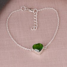 Believe In Love Heart Shape Bracelet For Valentine's Gift With Diopside Quartz