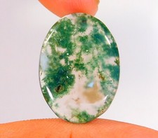 14 Cts Natural Green Moss Agate Oval Cabochon Loose Gemstone 25x18x4 mm CG 092