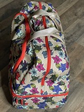 Vera Bradley-lighten Up ‘falling Flowers Neutral’ Wheeled Carry On Duffle Bag
