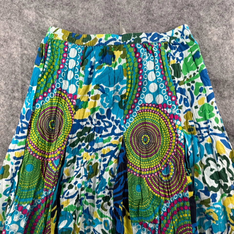 Falda Notations Mujer M Midi Verde Azul Geométrica Floral Patchwork Y2K Campesina Foto 2 de 4