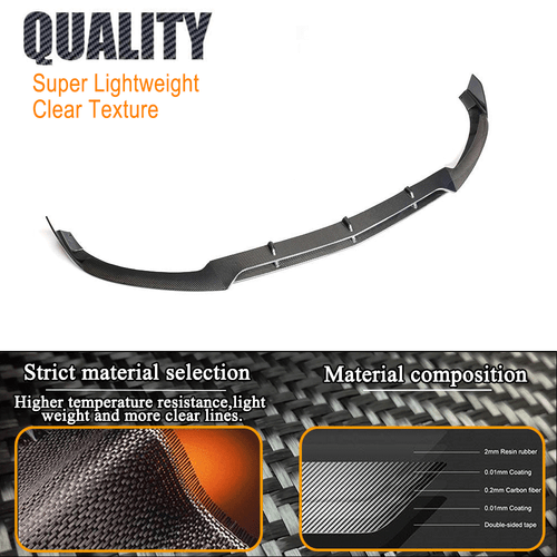 Se adapta a Mercedes W205 C63 AMG 2015-21 carbono labio delantero alerón labio divisor - Imagen 7 de 10