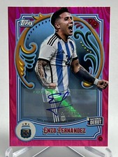 2023 Topps Fileteado Argentina National Debut Enzo Fernandez Pink Auto 18/50
