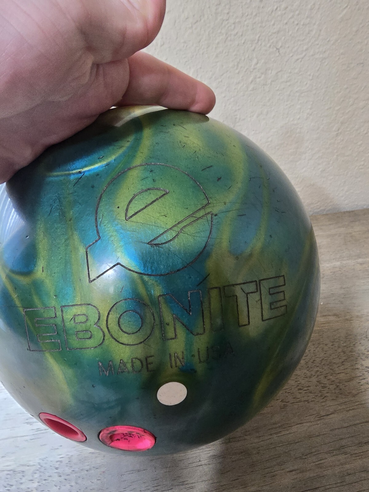 EBONITE IMPACT BOWLING BALL Green & Blur Made In USA