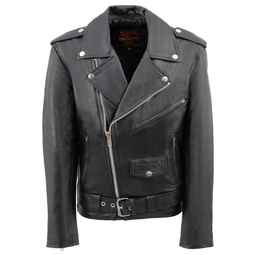 Milwaukee Leather 1950 Black UNISEX Youth Size Traditional Police Style Jacket - 第 2/6 張圖片