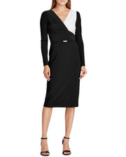 ralph lauren two tone jersey dress
