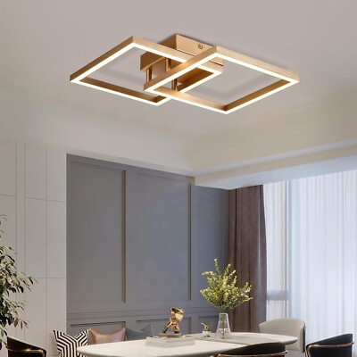 LQWELL  LED Deckenlampe, ModernGeometrische Deckenleuchte 3000K 18W Gold