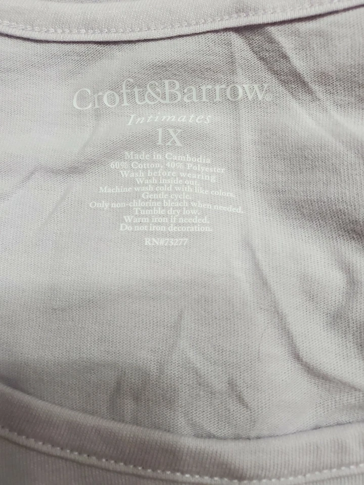 Camisa para dormir Croft & Barrow para mujer talla 1X multicolor mariposa Foto 2 de 4