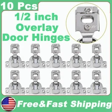 10 PCS Cabinet Hinges 1/2" Overlay Soft Close Face Frame 105° Compact Handware