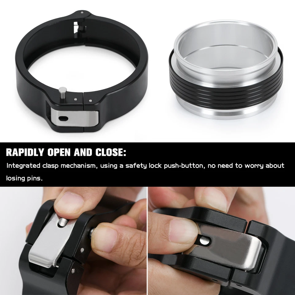 Conjunto de abrazadera sin pasador PQY HD para 3,5 pulgadas 89 mm O.D. Tubo, negro Foto 4 de 4