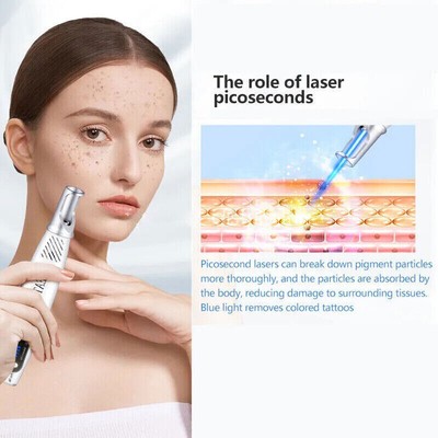 Professional Laser Picosecond Pen Blue&Red Tattoo Remover Acne Mole Scar Cleaner