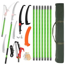 30ft Manual Pole Saw, Lightweight Tree Trimmers Long Handle Pruner Set