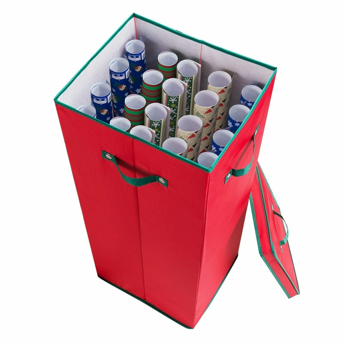 Wrapping Paper Storage Box with Lid Holds 20 Rolls 30 Inches Tall