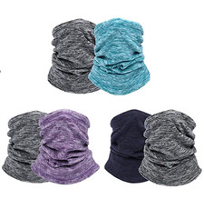 2 Pk Thermal Neck Warmer Neck Gaiter Fleece Scarf Face Cover Winter Ski Mask