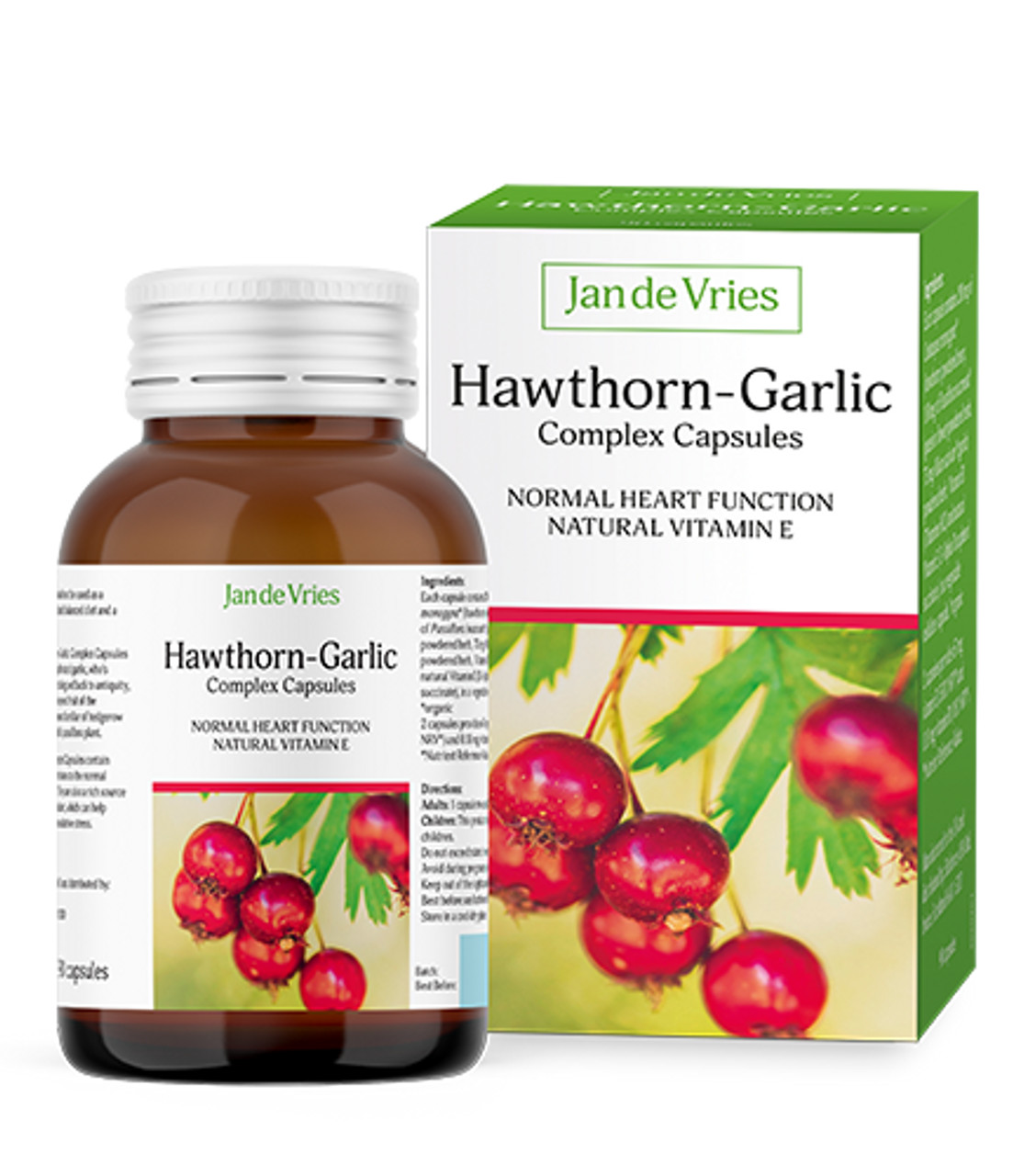 Jandevries Hawthorn-Garlic 90 Capsules - Image 2