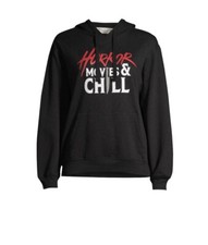 Wound Up Hybrid Juniors Black Horror Movies Chill Graphic Hoodie Sweatshirt