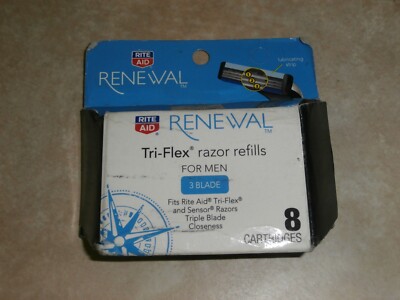 renewal 3 blade cartridge razor refills for men 8 cartridge fit tri-flex, sensor