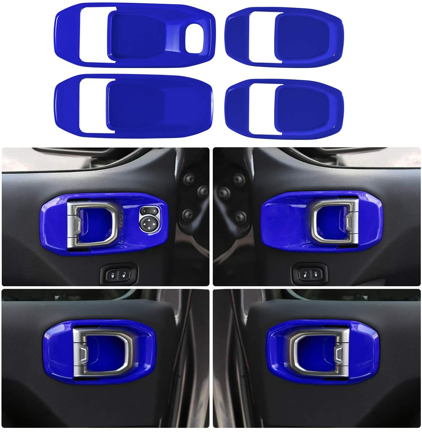 4pcs Interior Door Handle Bowl Cover Trim For Jeep Wrangler JL 4Door