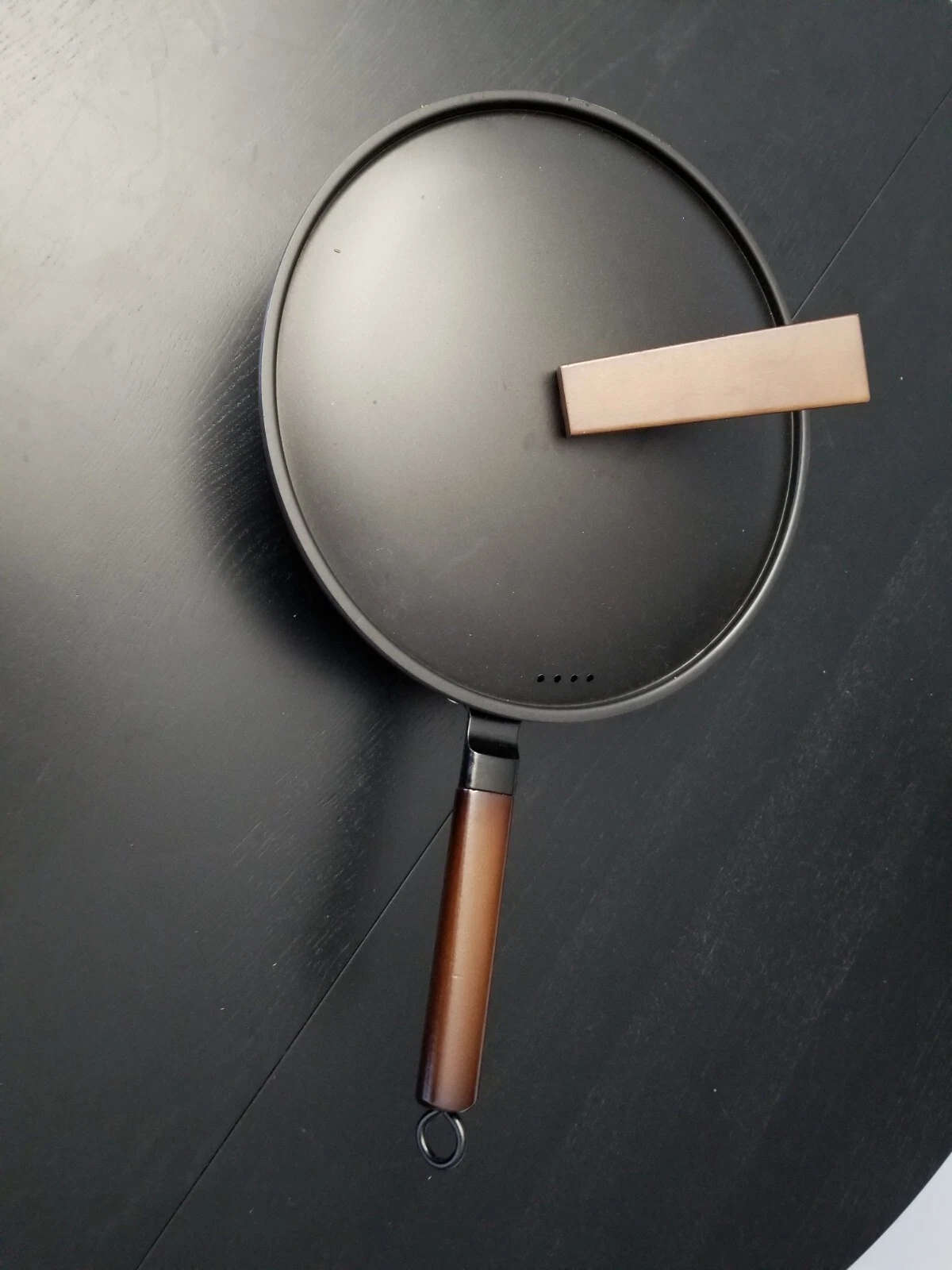 Lightly Used: Carbon Steel Wok Pan with Lid, Spatula Flat Bottom, 13in