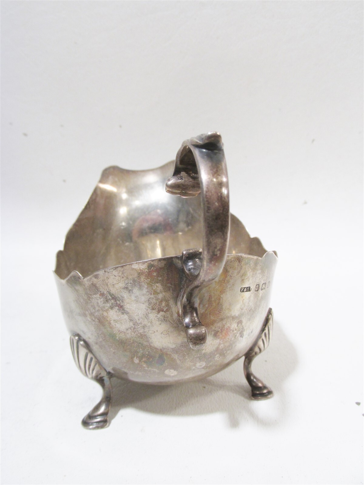 1910 Birmingham Edwardian English Sterling Silver Fattorini Son Sauce Boat