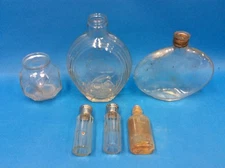 Mixed Vintage Lot Clear Glass 1732 Reproduction George Washington Flask Bottles