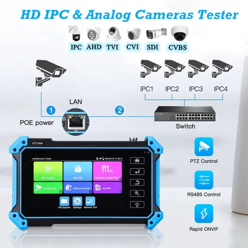 IPC-5100 Plus 5200 Plus CCTV Camera Tester 8MP AHD CVI TVI CVBS IP Camera Tester - Image 3 of 4