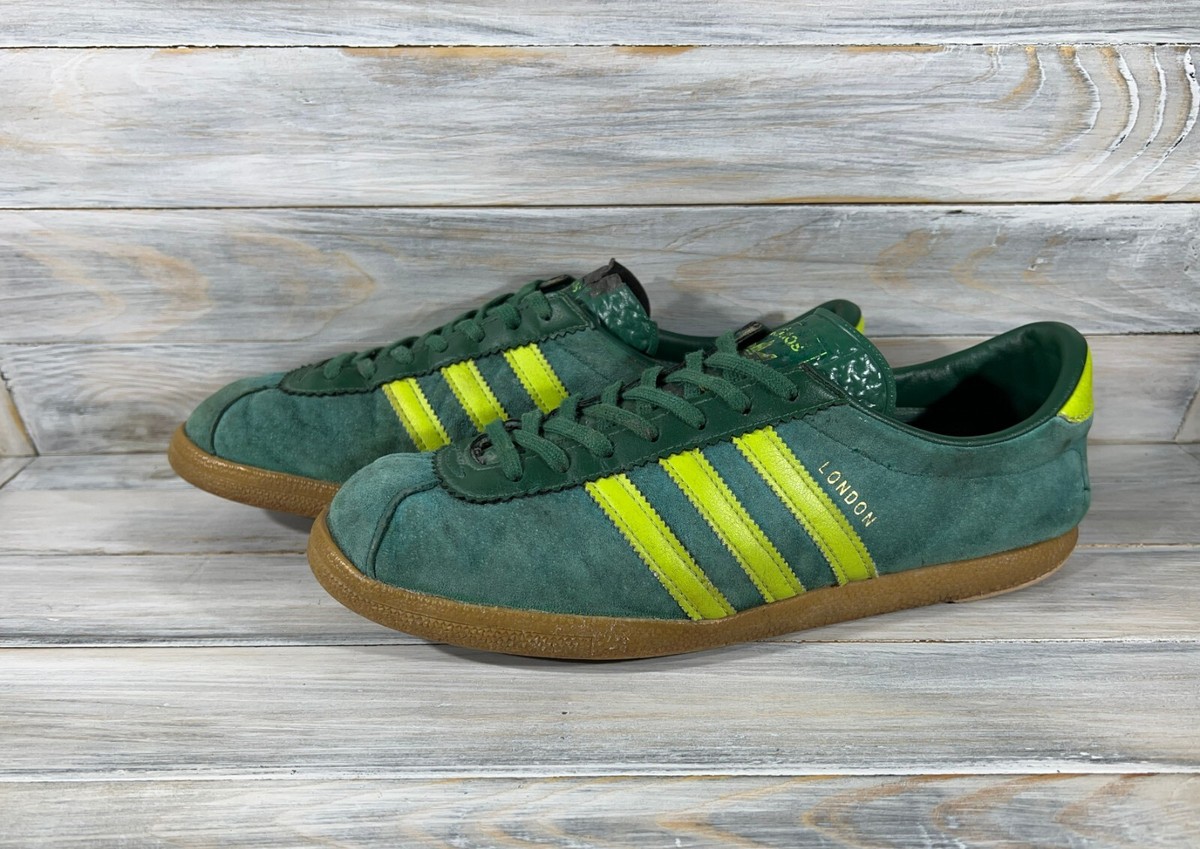 Size 9.5 - adidas London Low Dark Green/Slime/Gum for sale