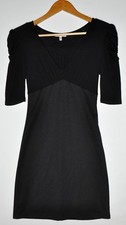 Silence + Noise Small P Little Black Dress Short Sleeve V-Neck Wiggle Side Zip