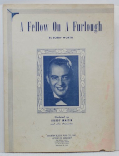 A Fellow on A Furlough - Bobby Worth -Sheet Music  1943