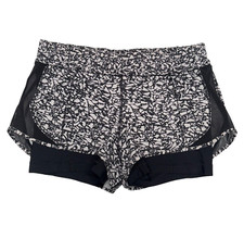 Lululemon Lined Shorts Women's Size 6 Work Out To Water Ice White Black Run