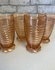 Vintage 1930s Anchor Hocking Manhattan Pink Glasses – Set of 4