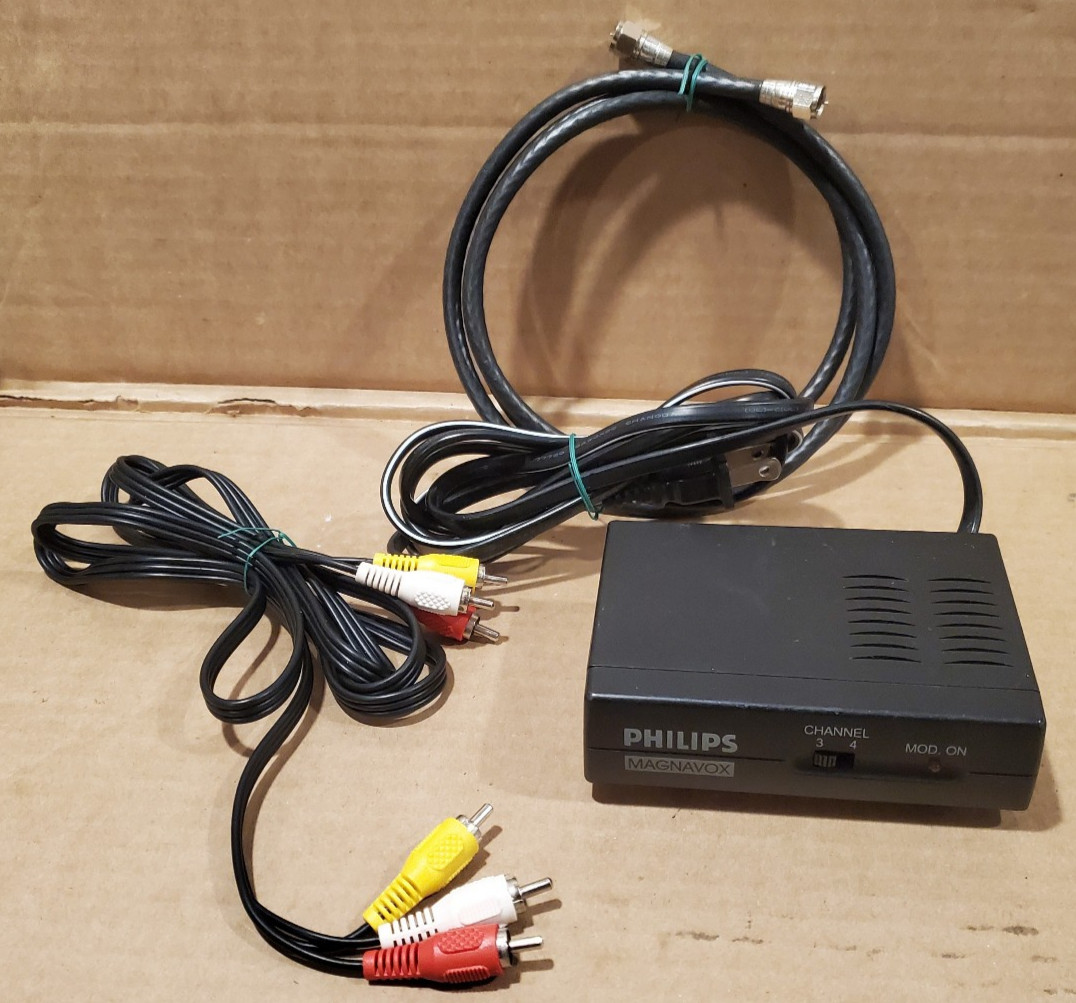 Philips RF Modulator Video Signal Converter AV to Coaxial Tested