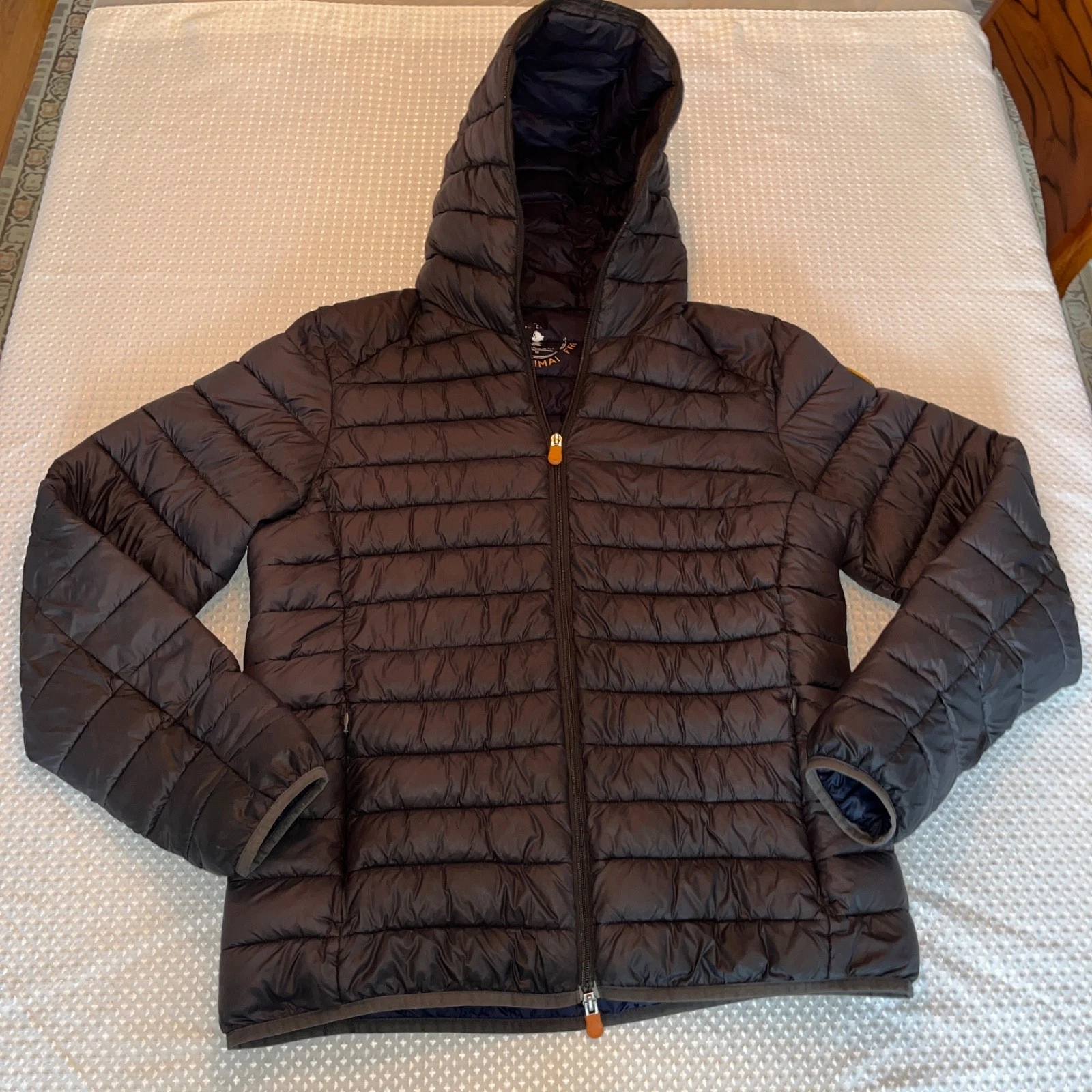 Save The Duck Men's Blue Hooded Puffer Jacket M Regular Full Zip Quilted image 1