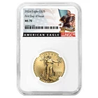 2024 $25 American Gold Eagle 1/2 oz NGC MS70 FDI Black Label