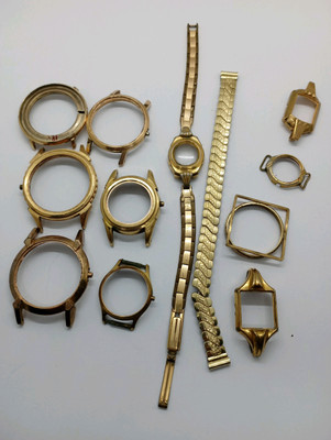 Gold Plated Filled Case Gold Scrap 14K Mostly Gold Recovery Watch  Plaque