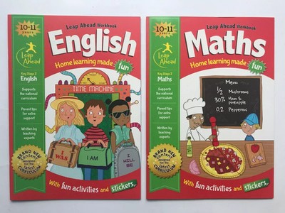 KS2 Leap ahead English & Maths Home Learning Workbook With Stickers Ages 10-11
