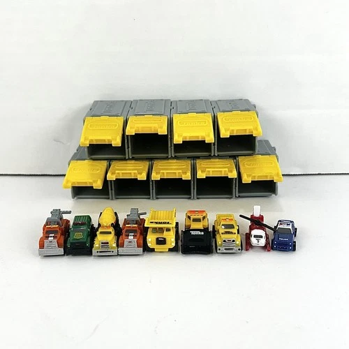 Tonka Tinys Mini Micro Vehicle Blind Garages Lot of 9 Trucks Cars Helicopter