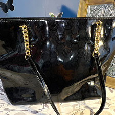 Michael Kors Black Logo Tote Shoulder Bag Zip...