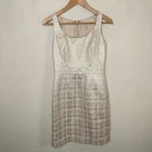 Banana Republic Sheath Dress Size 2P Petite Gold Metallic Sleeveless