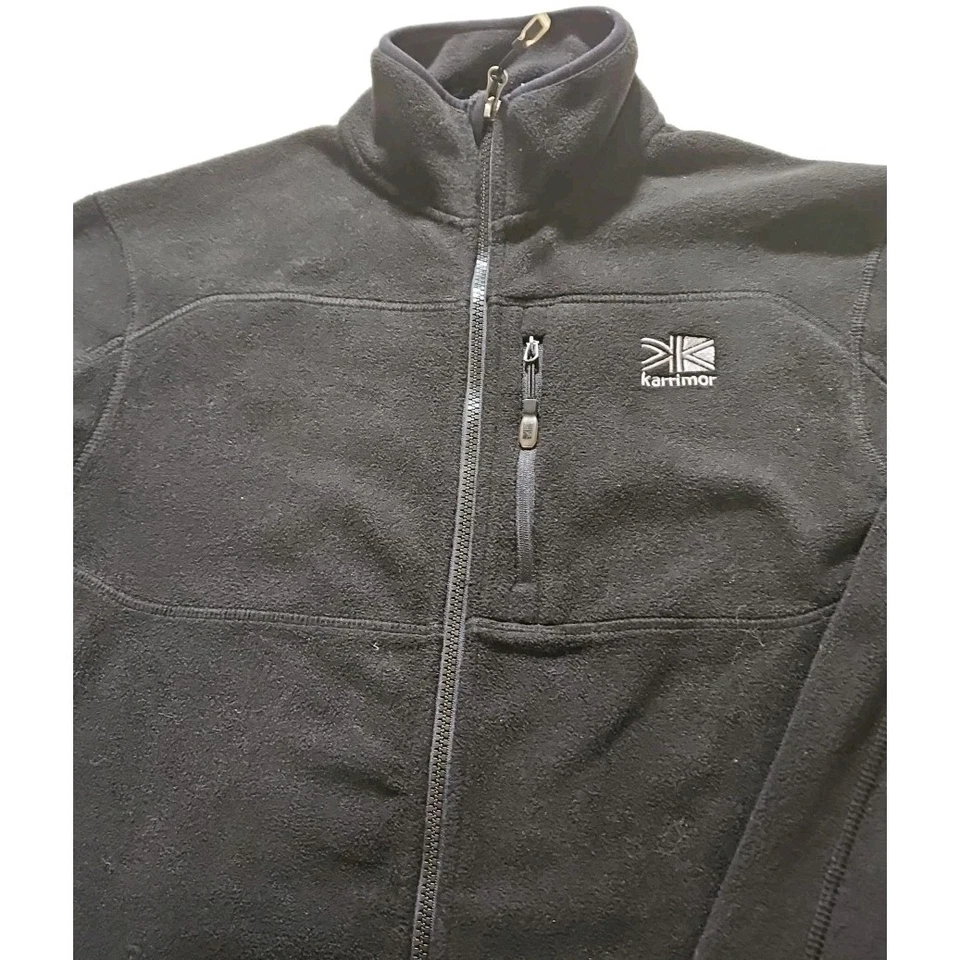Chaqueta polar Karrimor KS-300 Logo cremallera completa para hombre talla XS gruesa cálida negra usada en excelente estado Foto 4 de 4