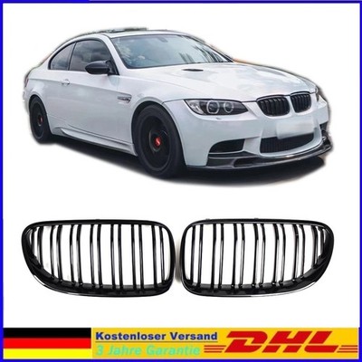 FÜR BMW 3ER E92 E93 10-13 COUPE LCI SPORT NIEREN GRILL DOPPELSTEG GLANZ SCHWARZ 